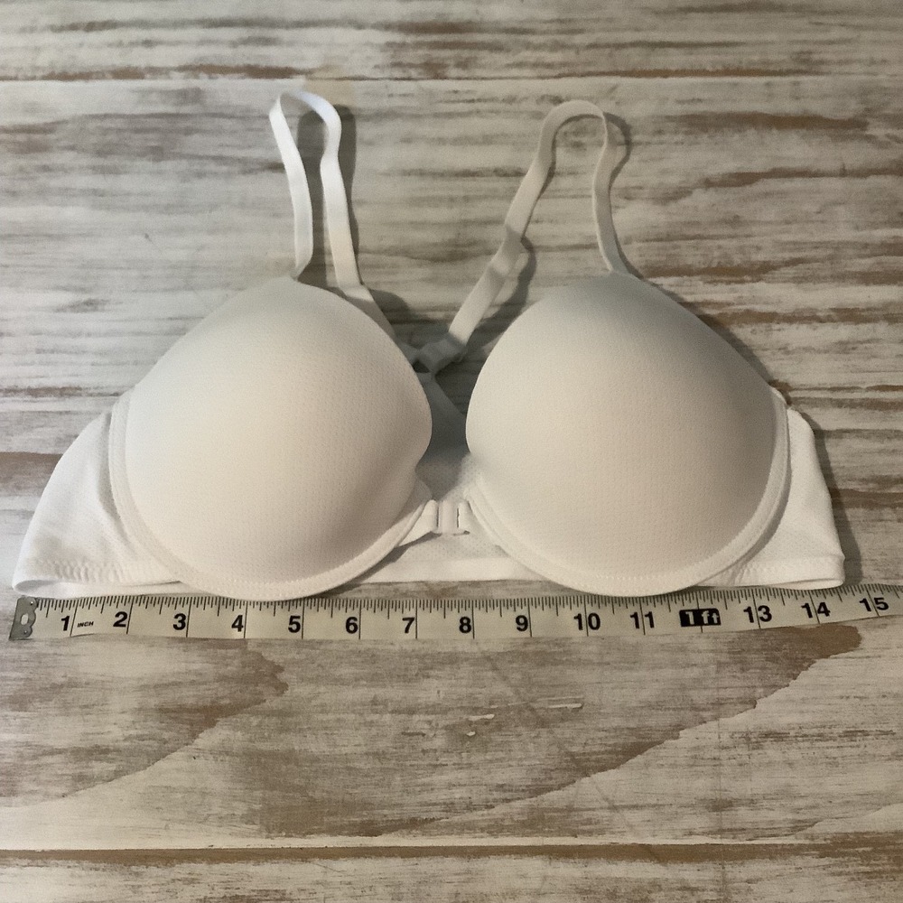 White Padded Push Up Bra 90B (34C) Front Closure - Picture 7 of 9